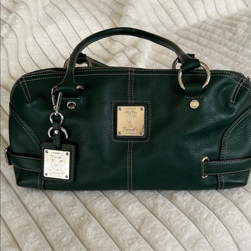 Tignanello Dark Green Leather Satchel
